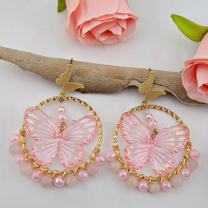 Rose Quartz Hoops